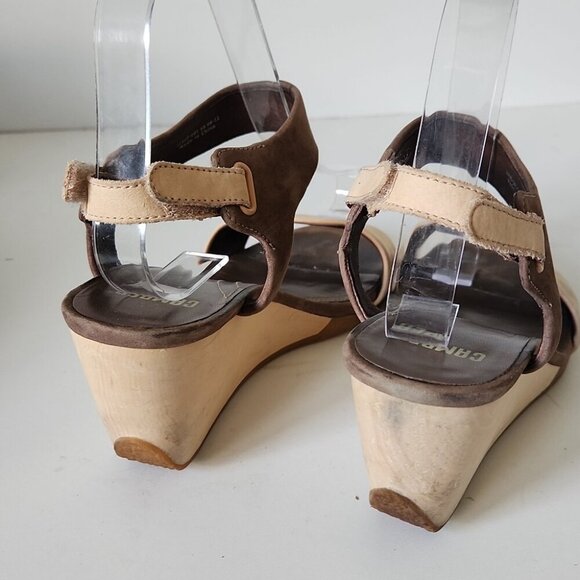 CAMPER | Suede Sandals Beige Wedges Sz 7 - Picture 5 of 6